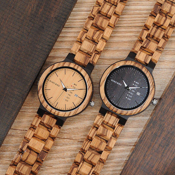 Personalised Bamboo Wooden Watch in Ebony