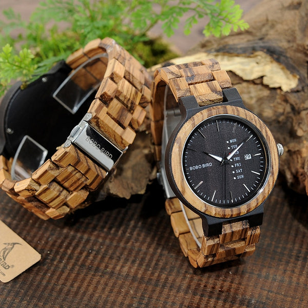 Personalised Bamboo Wooden Watch in Ebony