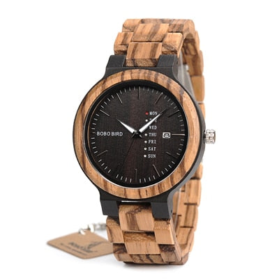 Personalised Bamboo Wooden Watch in Ebony