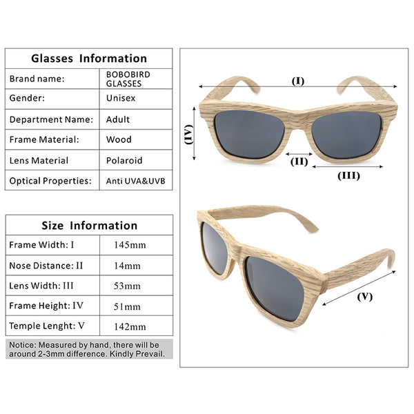 Retro Square Bamboo Wood Sunglasses